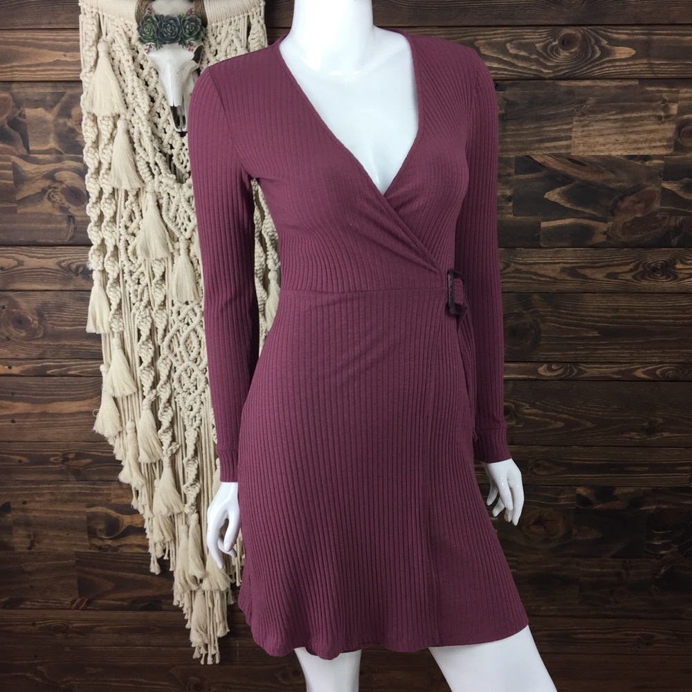 Altard State | Ribbed Wrap‎ Buckle Dress Midi